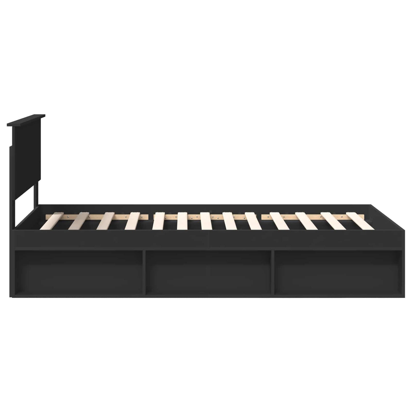 vidaXL Bettrahmen Schwarz 100 x 200 cm Massives Kiefernholz