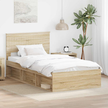 vidaXL Bettrahmen Sonoma 100 x 200 cm Massives Kiefernholz