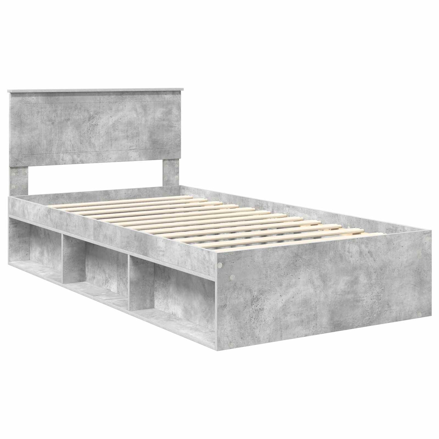 vidaXL Bettrahmen Beton Grau 100 x 200 cm Massives Kiefernholz