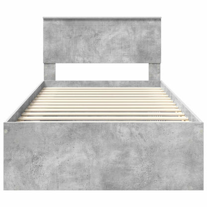 vidaXL Bettrahmen Beton Grau 100 x 200 cm Massives Kiefernholz