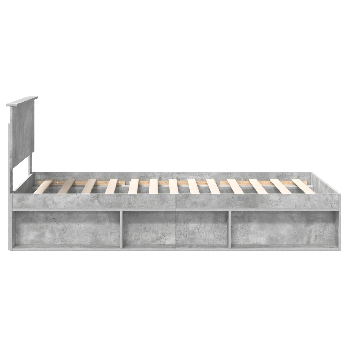 vidaXL Bettrahmen Beton Grau 100 x 200 cm Massives Kiefernholz
