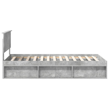vidaXL Bettrahmen Beton Grau 100 x 200 cm Massives Kiefernholz