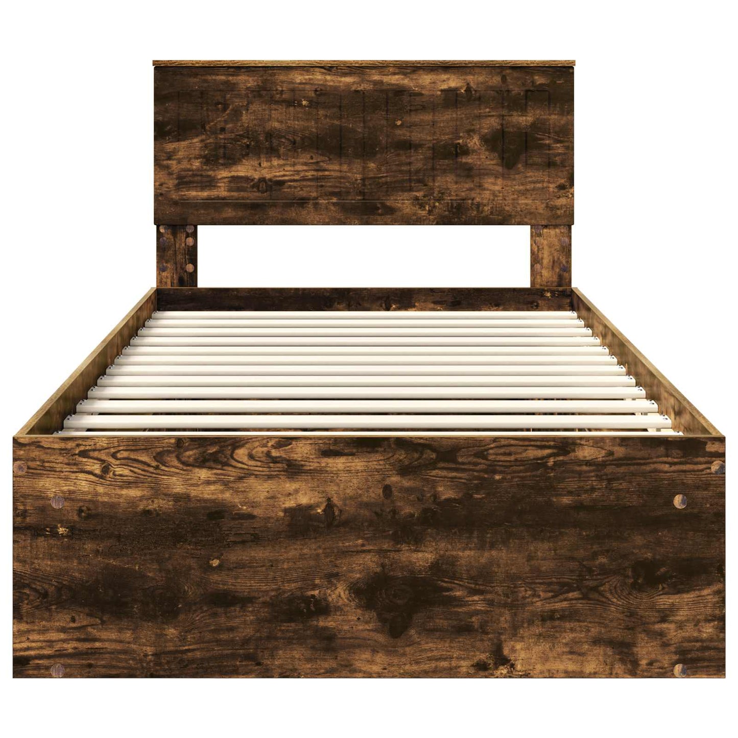 vidaXL Bettrahmen Geräucherte Eiche 100 x 200 cm Massives Kiefernholz