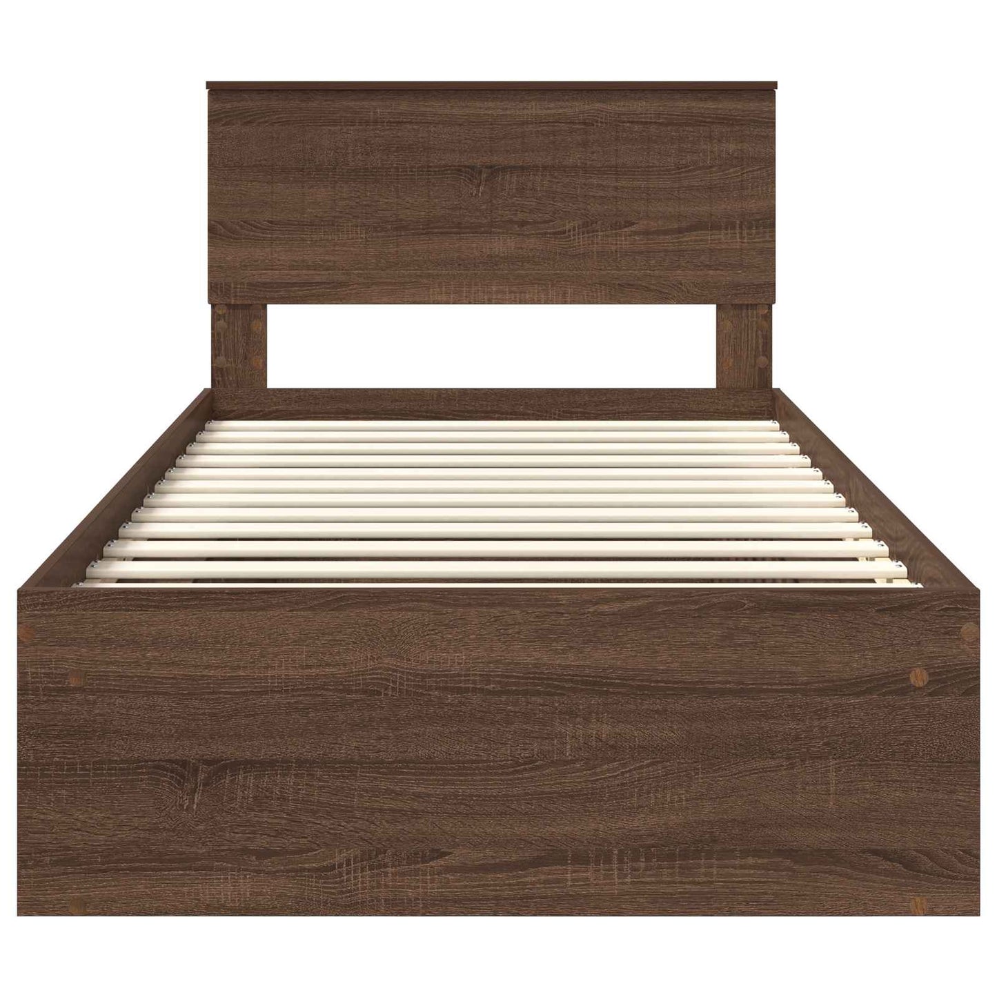 vidaXL Bettrahmen Braun Eichen-Optik 100 x 200 cm Massives Kiefernholz