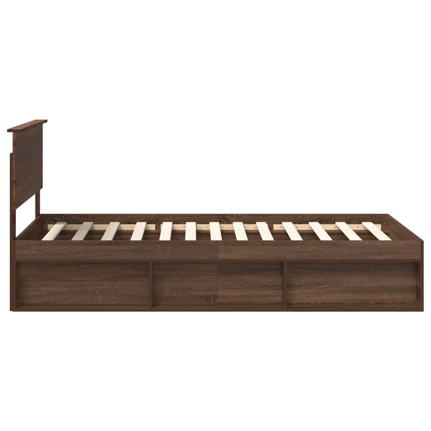 vidaXL Bettrahmen Braun Eichen-Optik 100 x 200 cm Massives Kiefernholz