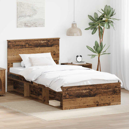 vidaXL Bettrahmen Altholz 100 x 200 cm Massives Kiefernholz