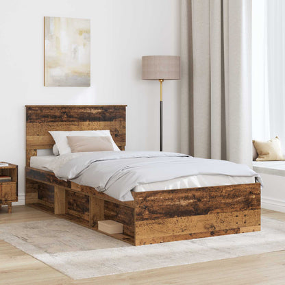 vidaXL Bettrahmen Altholz 100 x 200 cm Massives Kiefernholz