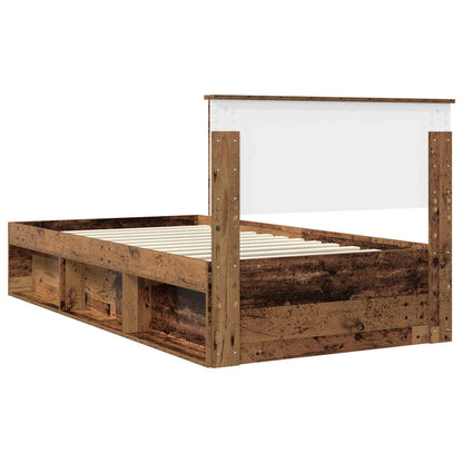vidaXL Bettrahmen Altholz 100 x 200 cm Massives Kiefernholz