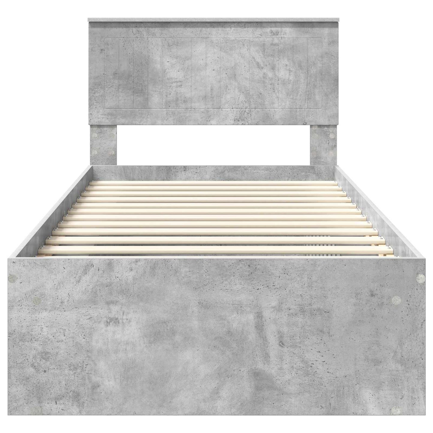 vidaXL Bettrahmen mit Kopfteil Beton 90 x 200 cm Massives Kiefernholz