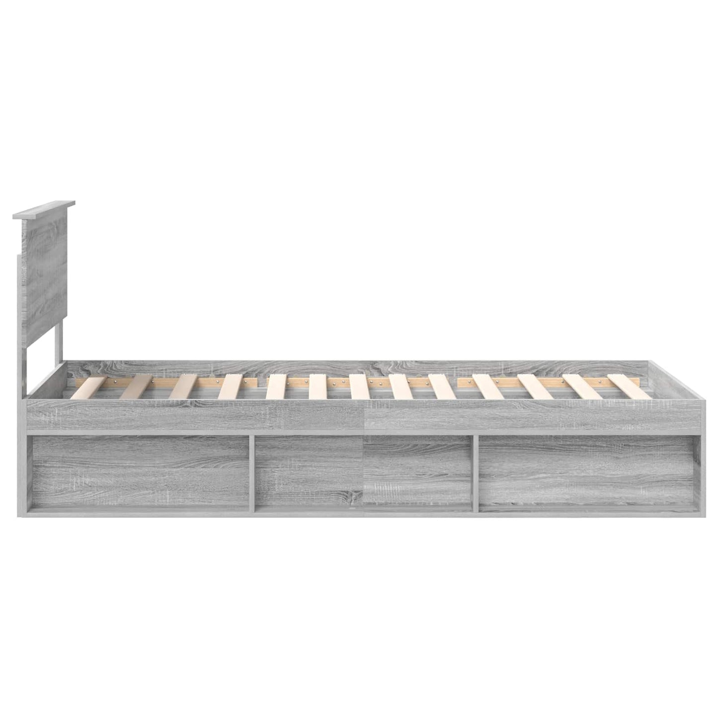 vidaXL Cadre de lit Gris Sonoma 90 x 200 cm Bois de pin massif