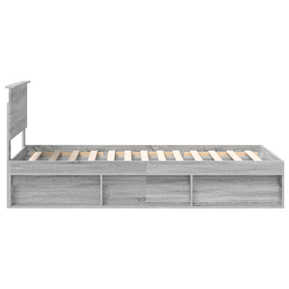 vidaXL Cadre de lit Gris Sonoma 90 x 200 cm Bois de pin massif