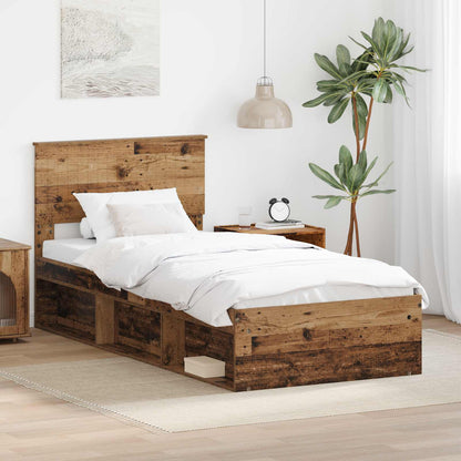 vidaXL Bettrahmen Altholz 90 x 200 cm Massives Kiefernholz