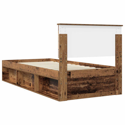 vidaXL Bettrahmen Altholz 90 x 200 cm Massives Kiefernholz