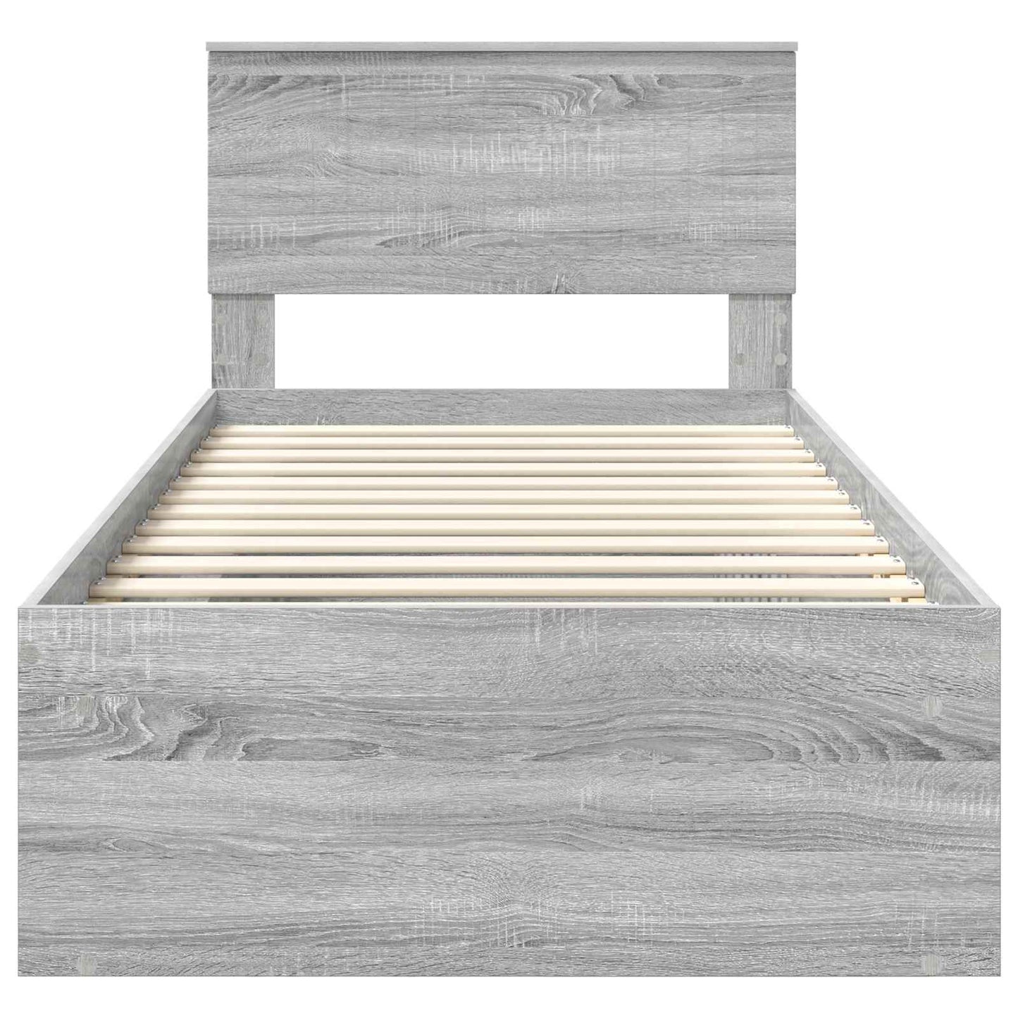 vidaXL Cadre de lit Gris Sonoma 90 x 190 cm Bois de pin massif