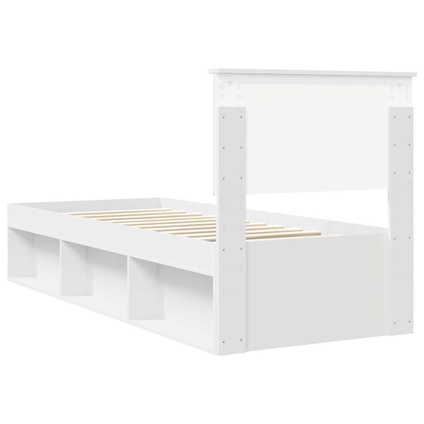 vidaXL Bettrahmen mit Kopfteil Weiß 75 x 190 cm Massives Kiefernholz