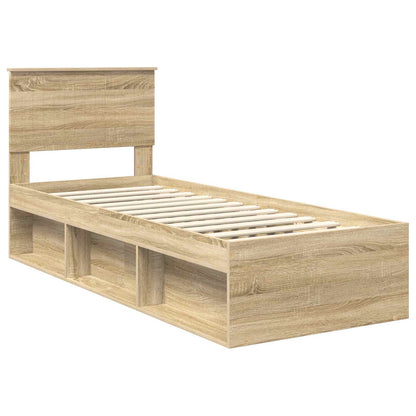 vidaXL Bettrahmen Sonoma-Eiche 75 x 190 cm Massives Kiefernholz