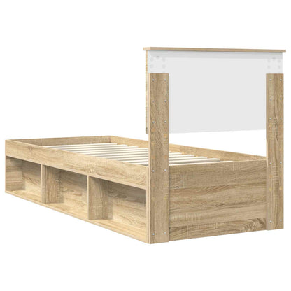 vidaXL Bettrahmen Sonoma-Eiche 75 x 190 cm Massives Kiefernholz
