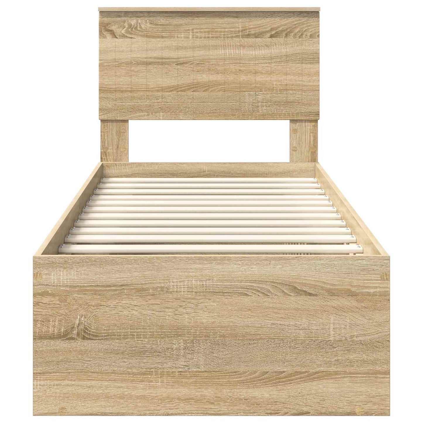 vidaXL Bettrahmen Sonoma-Eiche 75 x 190 cm Massives Kiefernholz