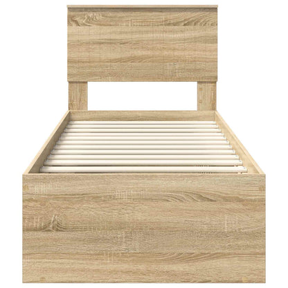 vidaXL Bettrahmen Sonoma-Eiche 75 x 190 cm Massives Kiefernholz