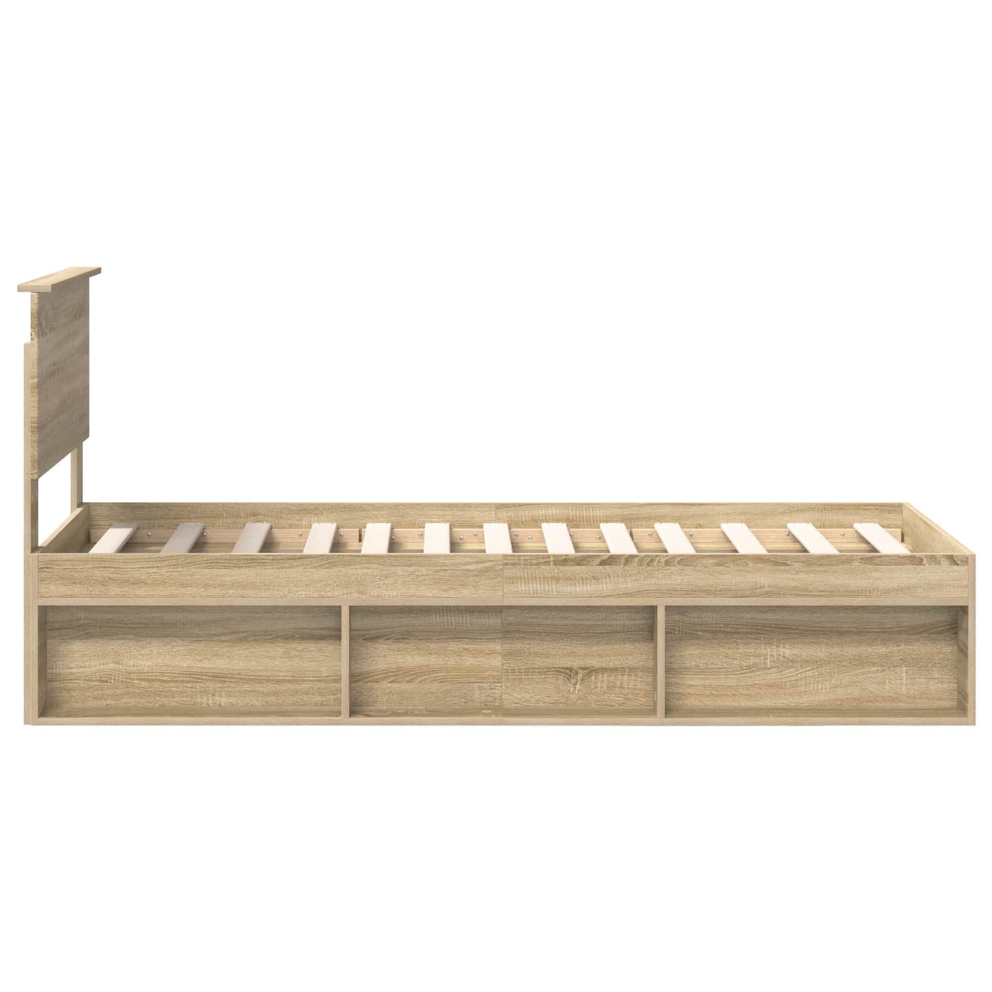 vidaXL Bettrahmen Sonoma-Eiche 75 x 190 cm Massives Kiefernholz
