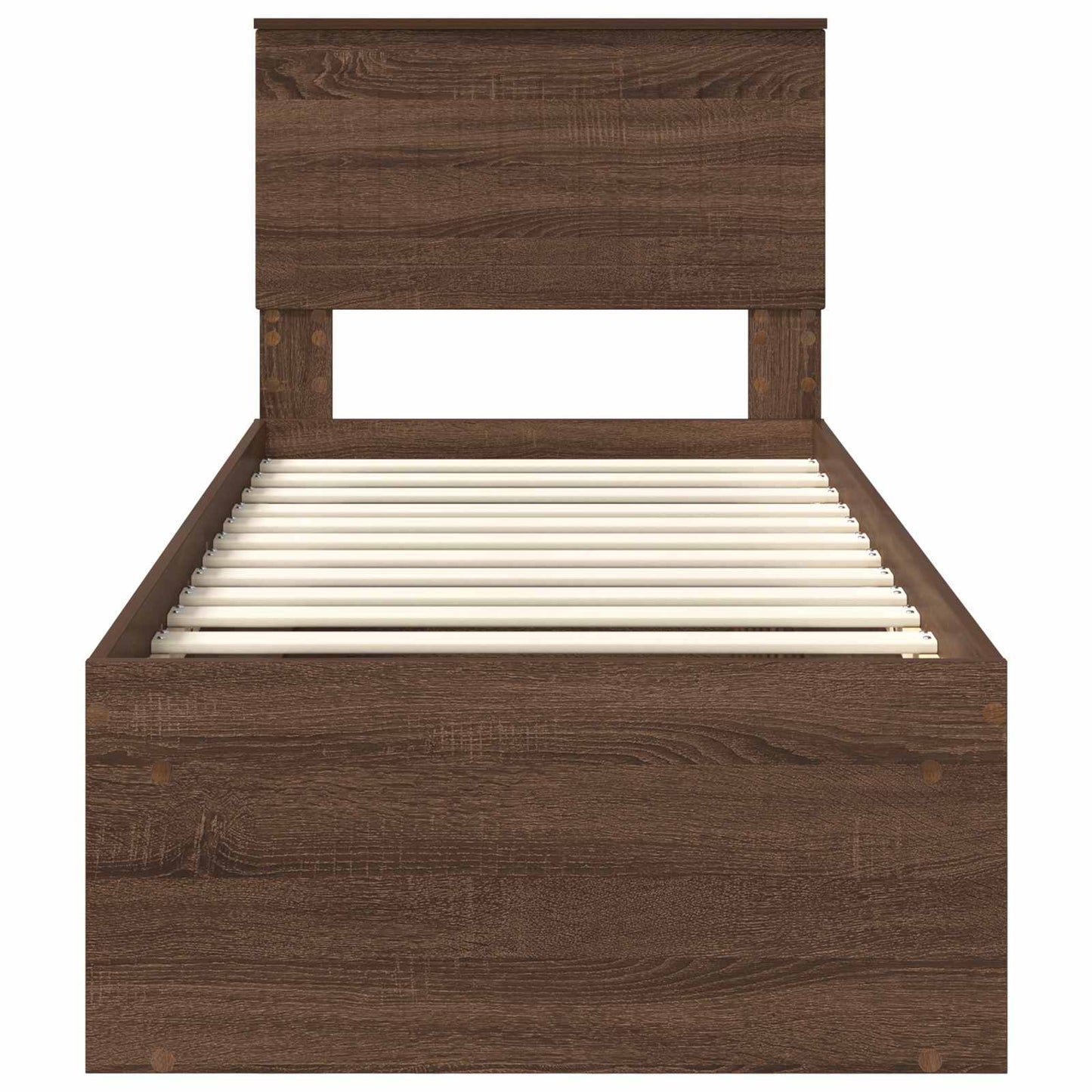 vidaXL Bettrahmen Braun Eichen-Optik 75 x 190 cm Massives Kiefernholz
