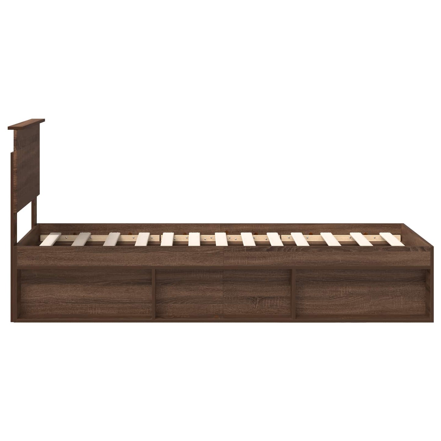 vidaXL Bettrahmen Braun Eichen-Optik 75 x 190 cm Massives Kiefernholz