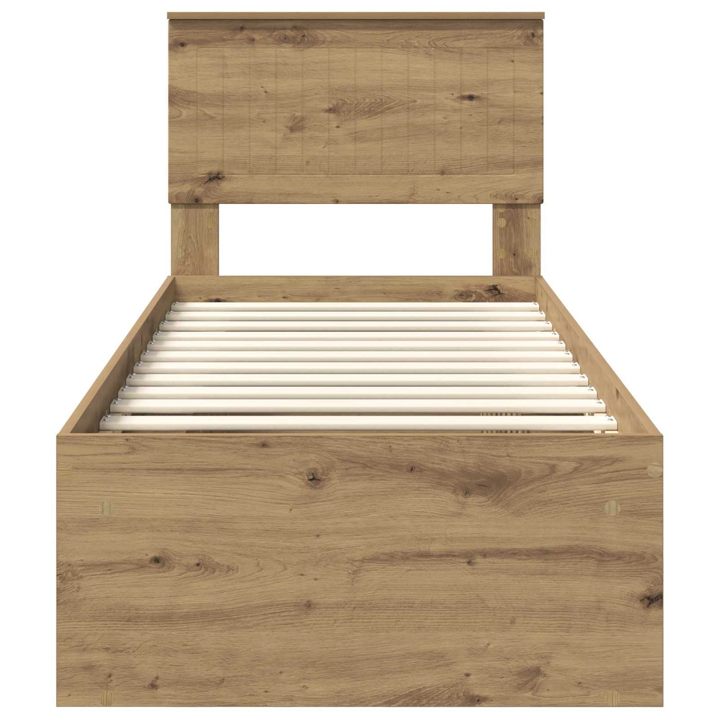 vidaXL Cadre de lit Artisanat Chêne 75 x 190 cm Bois de pin massif