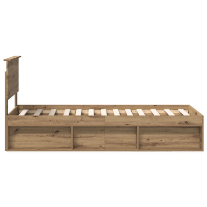 vidaXL Cadre de lit Artisanat Chêne 75 x 190 cm Bois de pin massif