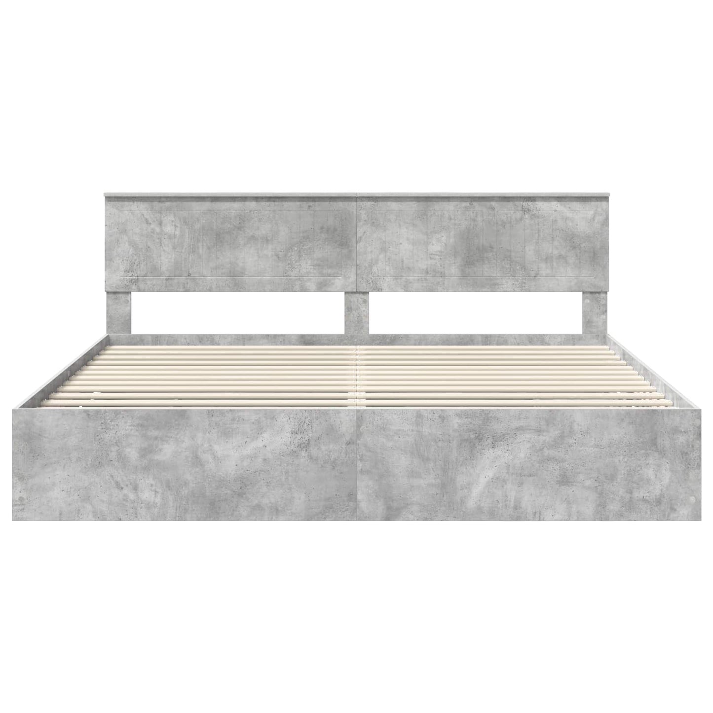 vidaXL Bettrahmen mit Kopfteil Beton Grau 200 x 200 cm Ingenieurs Holz