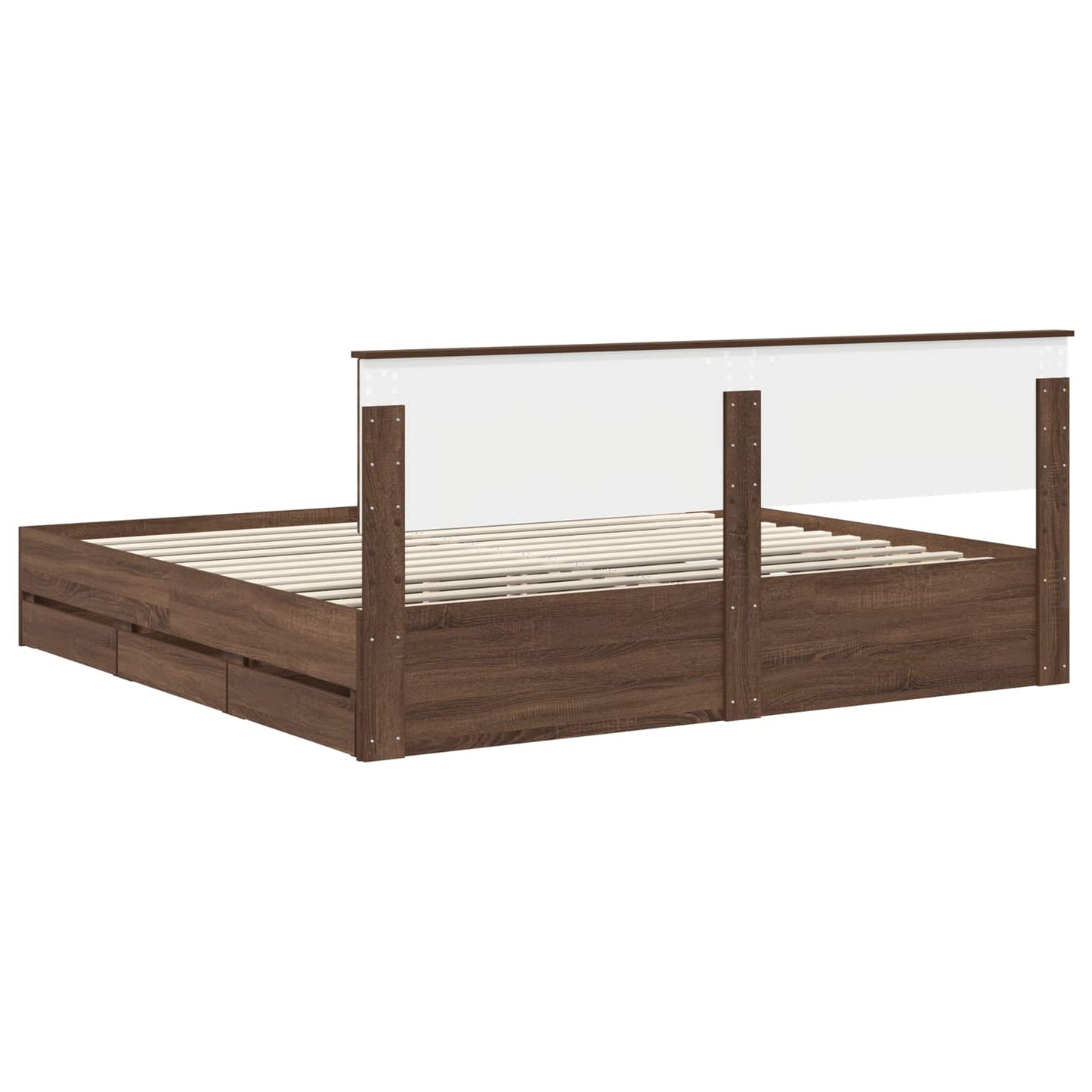 vidaXL Bettrahmen Braun Eichen-Optik 200 x 200 cm Ingenieurs Holz