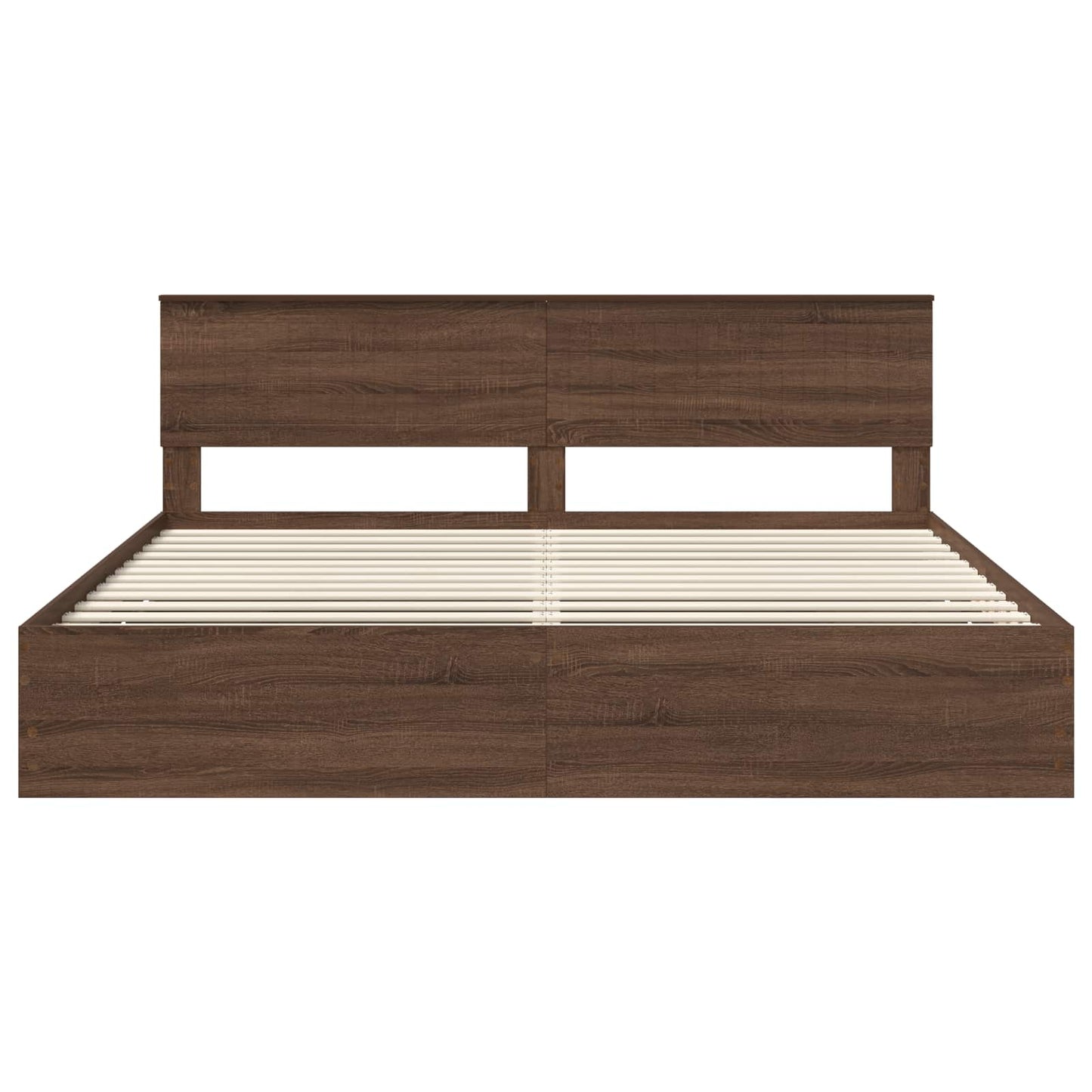 vidaXL Bettrahmen Braun Eichen-Optik 200 x 200 cm Ingenieurs Holz