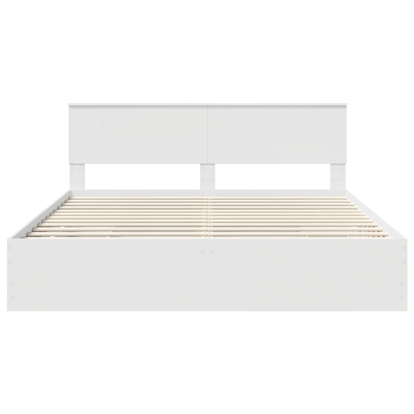 Bettrahmen mit Schubladen Weiß 180 x 200 cm Ingenieurs Holz