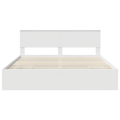 Bettrahmen mit Schubladen Weiß 180 x 200 cm Ingenieurs Holz