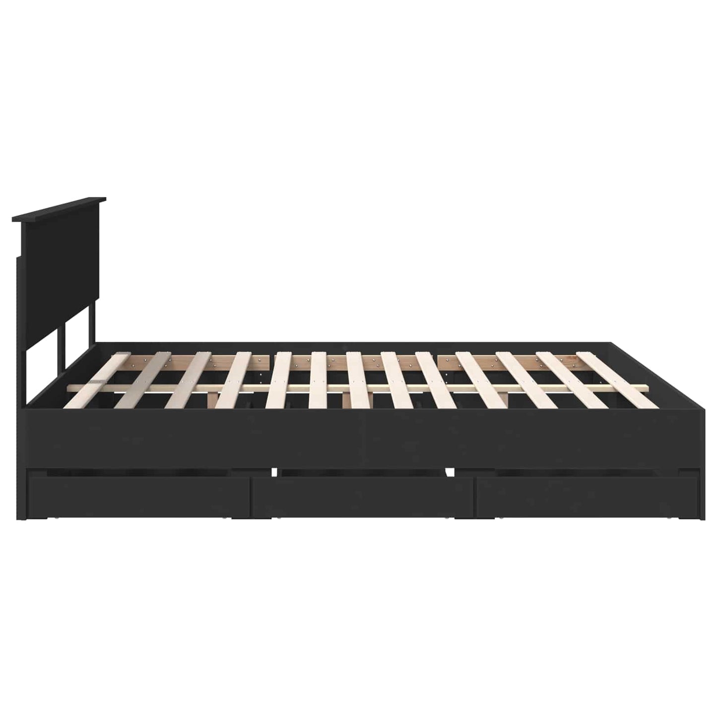 vidaXL Bettrahmen mit Schubladen Schwarz 180 x 200 cm Ingenieurs Holz