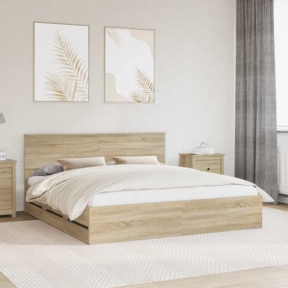 vidaXL Bettrahmen Sonoma-Eiche 180 x 200 cm Ingenieurs Holz