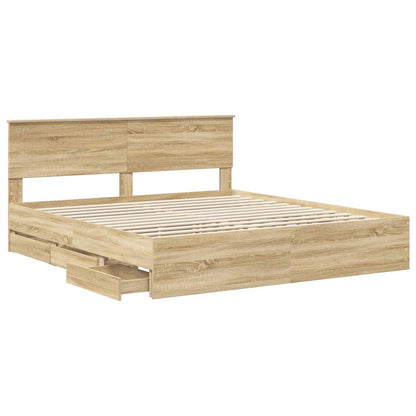 vidaXL Bettrahmen Sonoma-Eiche 180 x 200 cm Ingenieurs Holz