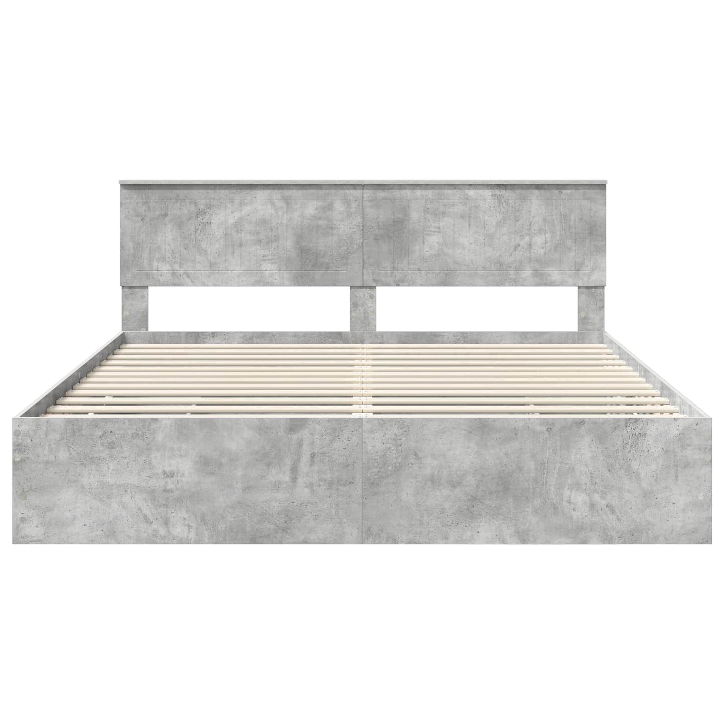 vidaXL Bettrahmen mit Kopfteil Beton Grau 180 x 200 cm Ingenieurs Holz