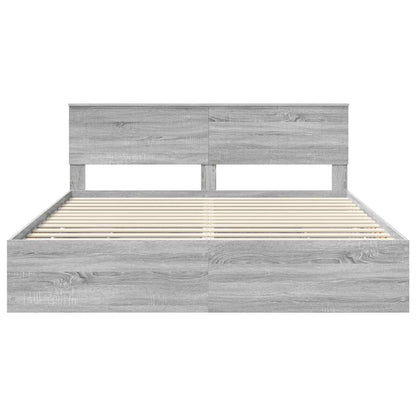 vidaXL Bettrahmen Graues Sonoma 180 x 200 cm Ingenieurs Holz
