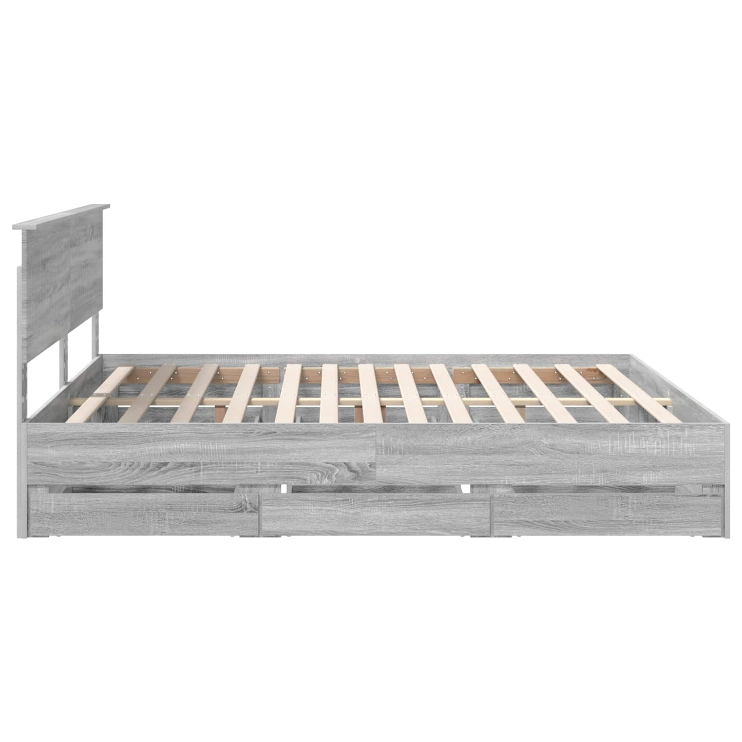 vidaXL Bettrahmen Graues Sonoma 180 x 200 cm Ingenieurs Holz