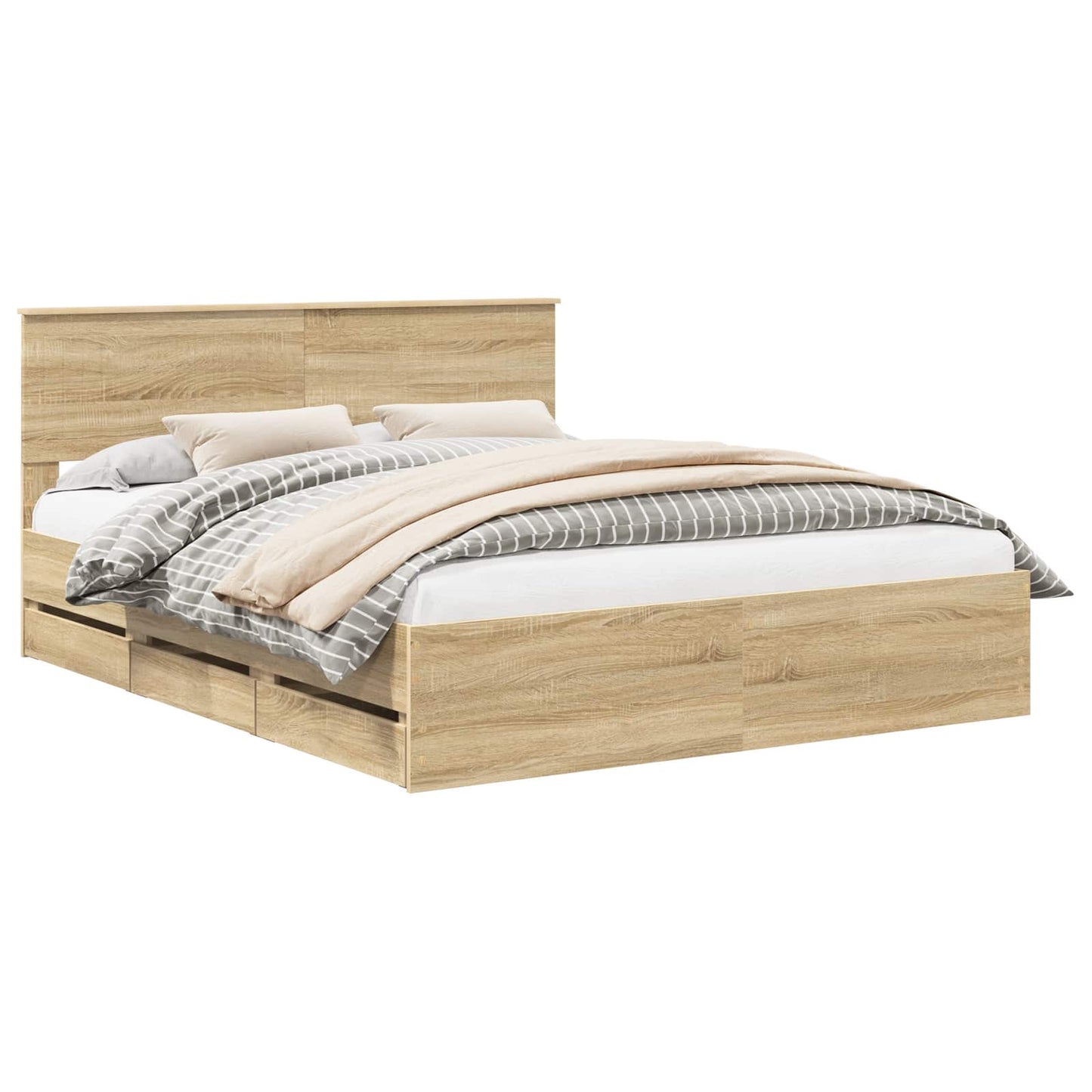 vidaXL Bettrahmen Sonoma-Eiche 160 x 200 cm Ingenieurs Holz