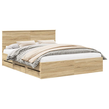 vidaXL Bettrahmen Sonoma-Eiche 160 x 200 cm Ingenieurs Holz