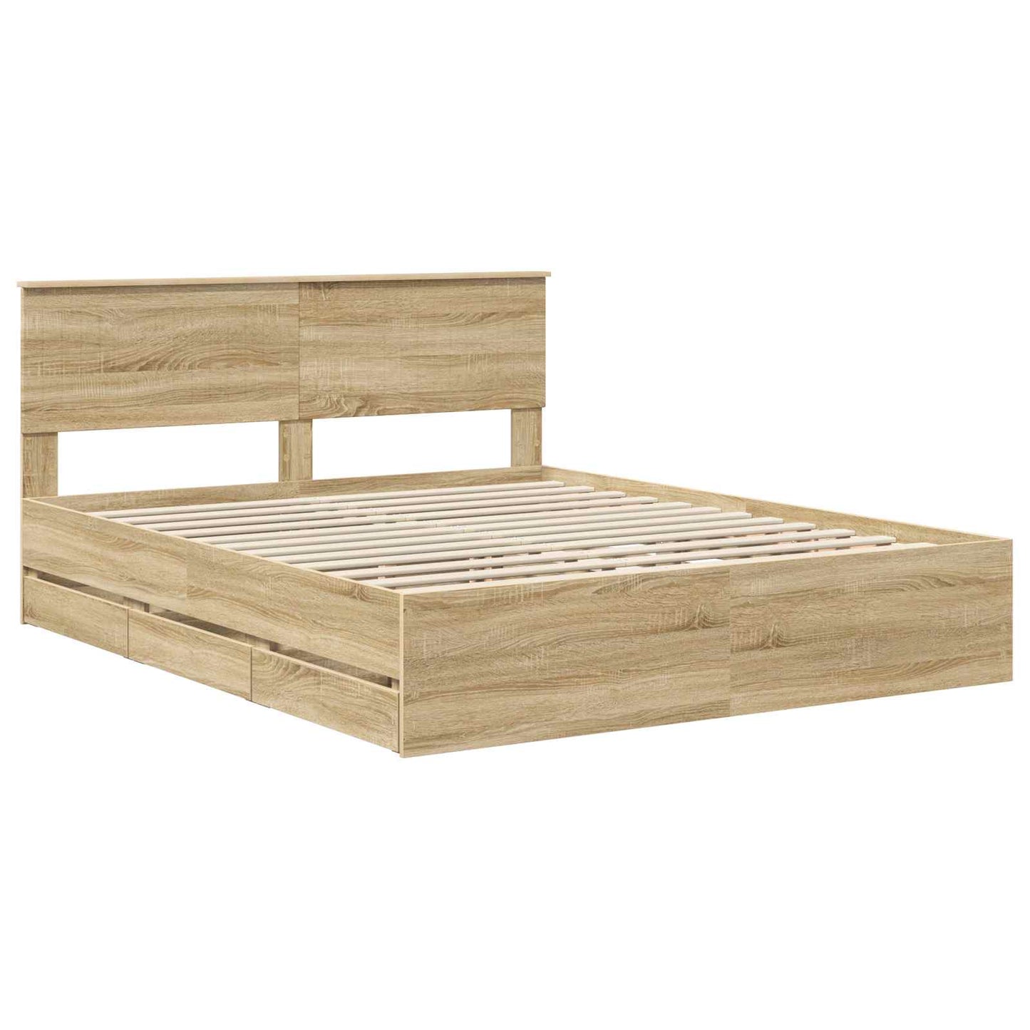 vidaXL Bettrahmen Sonoma-Eiche 160 x 200 cm Ingenieurs Holz
