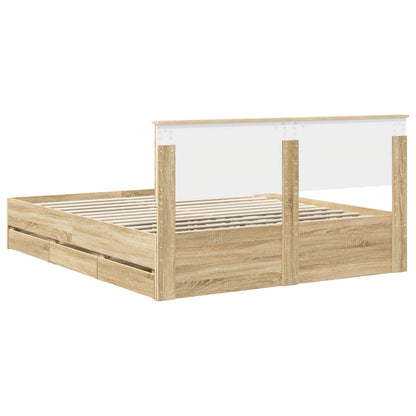 vidaXL Bettrahmen Sonoma-Eiche 160 x 200 cm Ingenieurs Holz