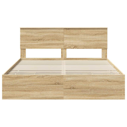 vidaXL Bettrahmen Sonoma-Eiche 160 x 200 cm Ingenieurs Holz