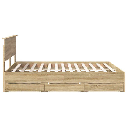 vidaXL Bettrahmen Sonoma-Eiche 160 x 200 cm Ingenieurs Holz