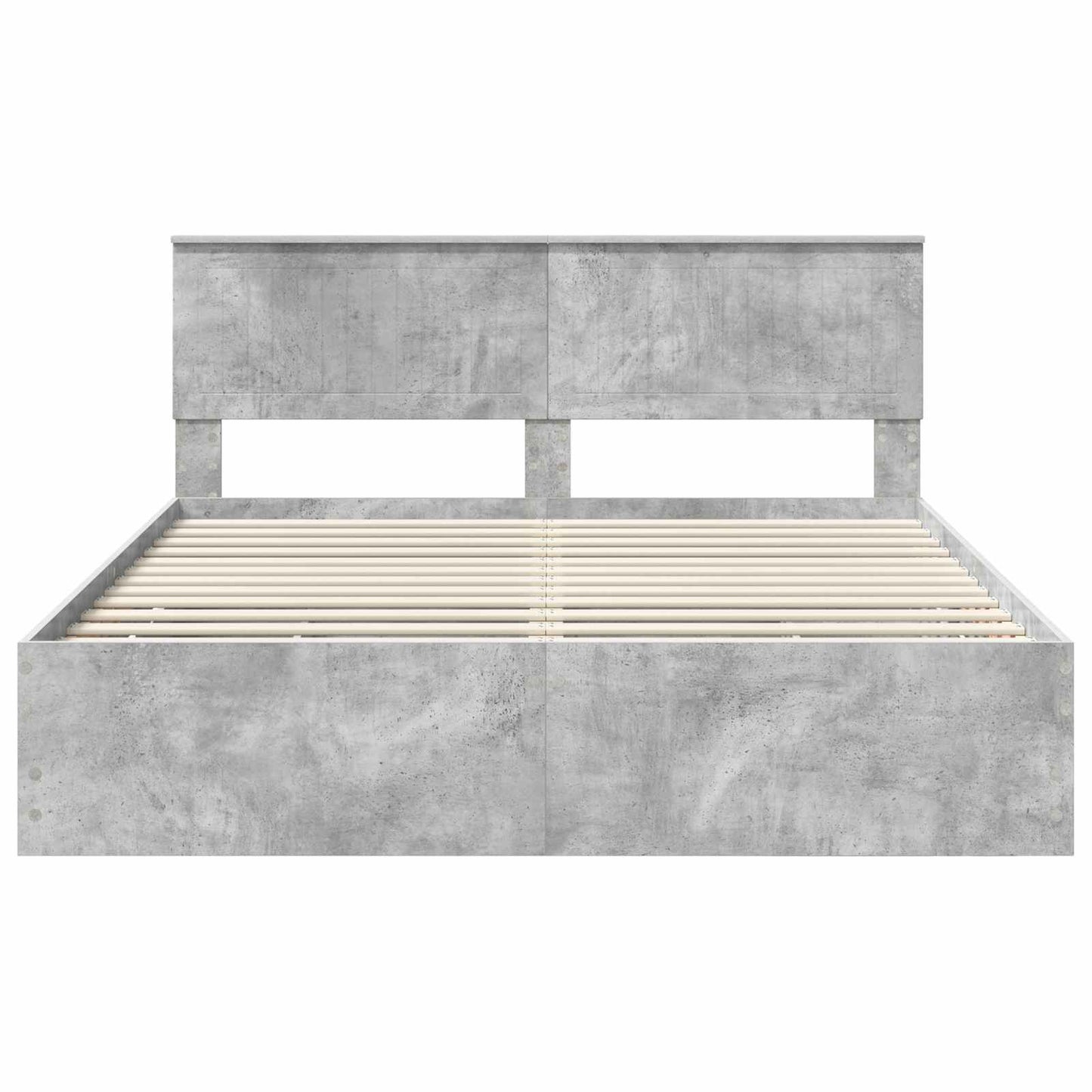 vidaXL Bettrahmen mit Kopfteil Beton Grau 160 x 200 cm Ingenieurs Holz