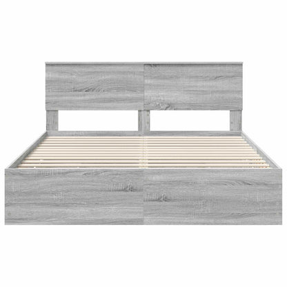 vidaXL Bettrahmen Graues Sonoma 160 x 200 cm Ingenieurs Holz
