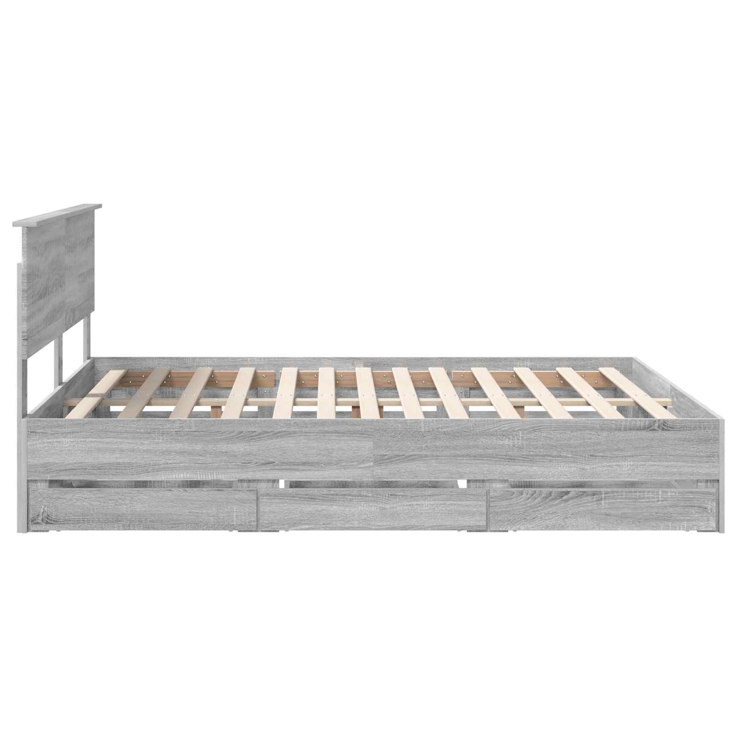vidaXL Bettrahmen Graues Sonoma 160 x 200 cm Ingenieurs Holz