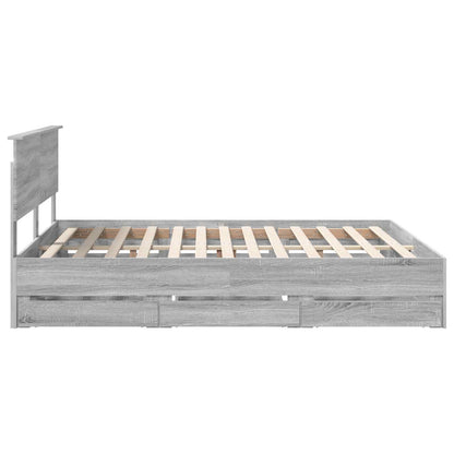 vidaXL Bettrahmen Graues Sonoma 160 x 200 cm Ingenieurs Holz