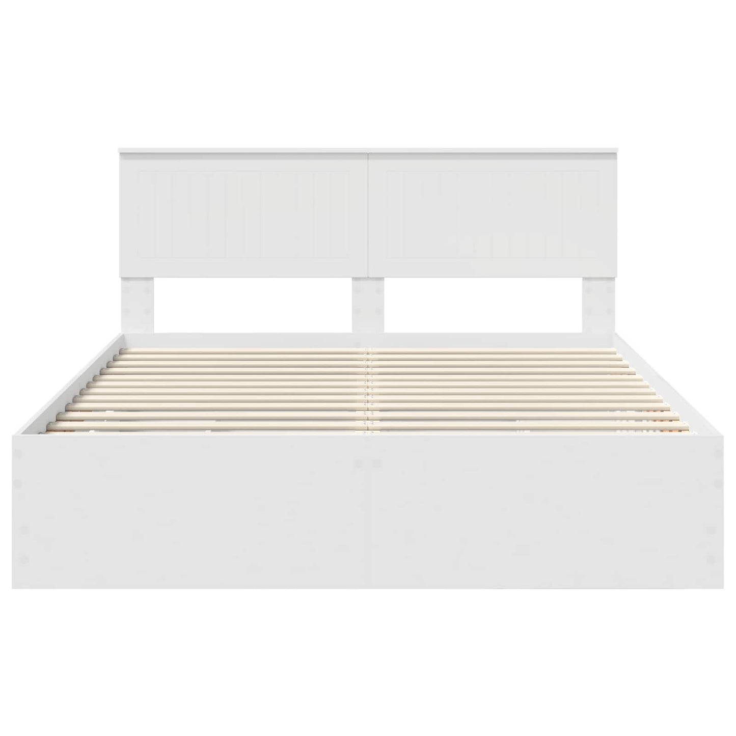 vidaXL Bettrahmen mit Schubladen Weiß 150 x 200 cm Ingenieurs Holz